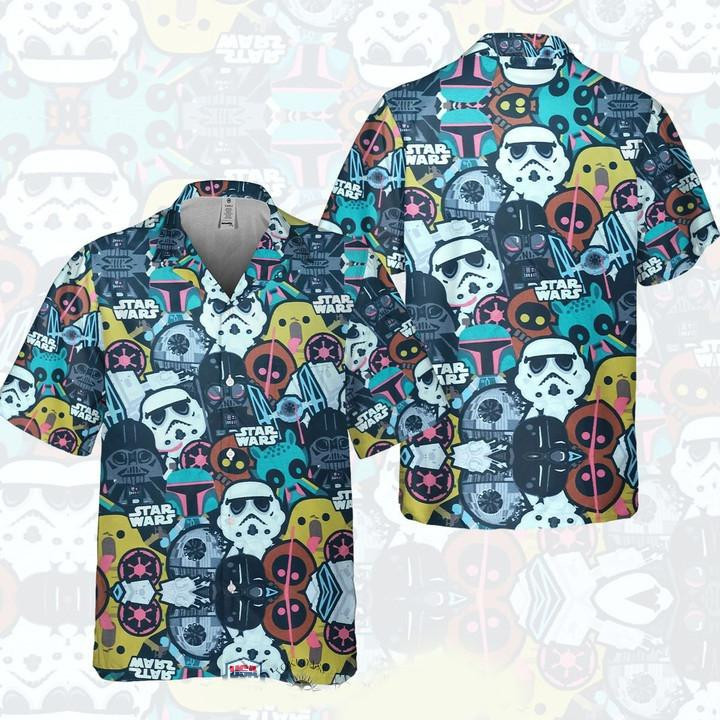 Star Wars Characters Hawaiian Shirt Tropical Aloha Button Up