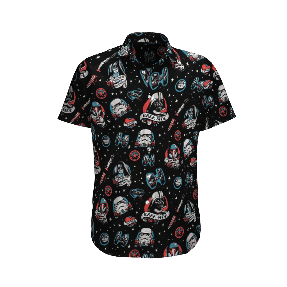 Star Wars Dark Side Bounty Hunter Hawaiian Shirt Tropical Aloha Button Up