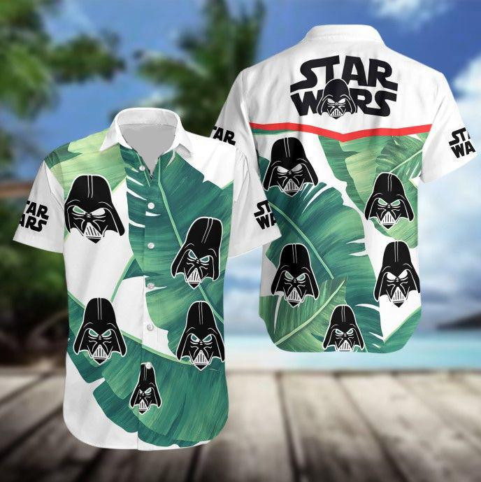 Star Wars Darth Vader Heads Silhouette Pattern Hawaiian Shirt Tropical Aloha Button Up