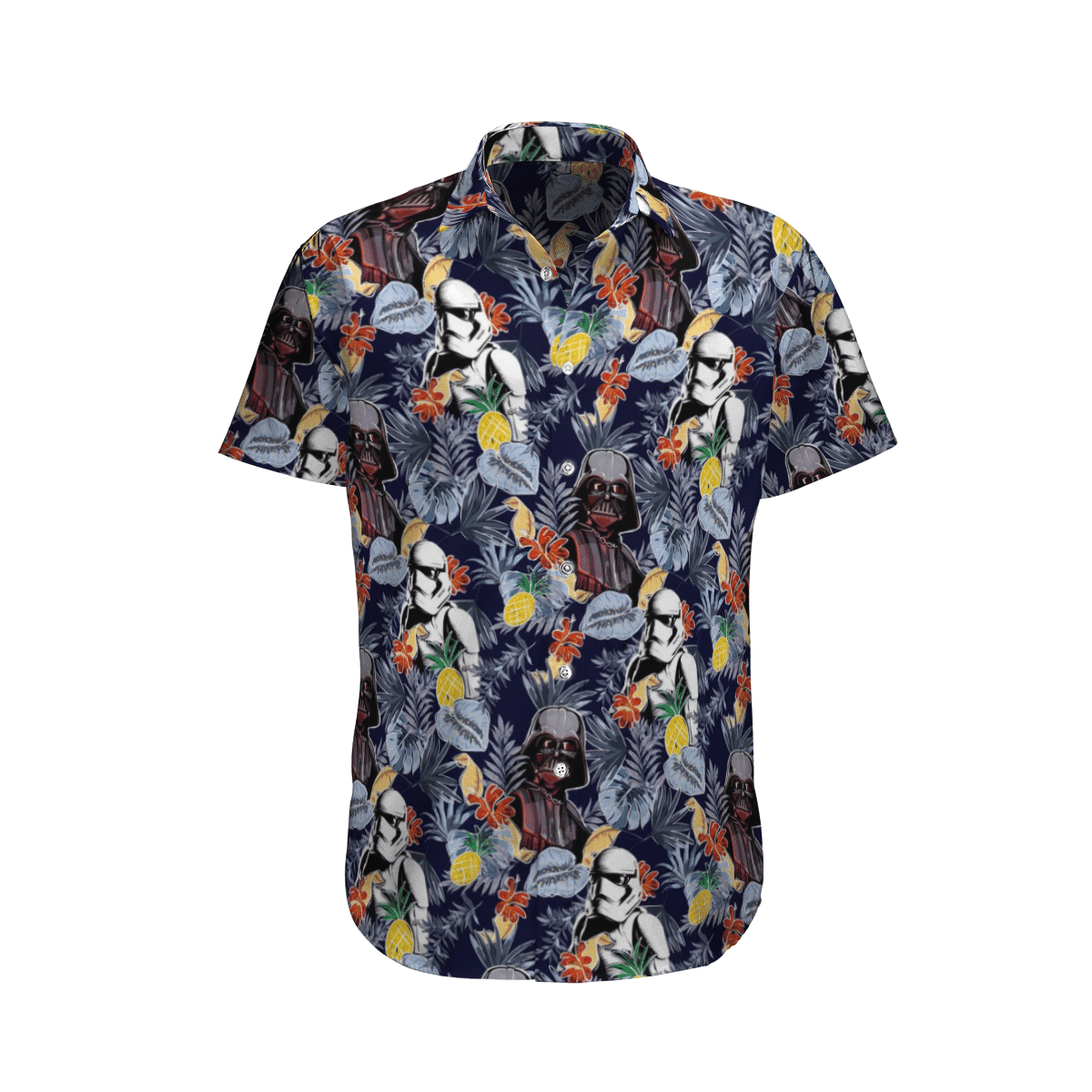 Star Wars Darth Vader Stormtrooper Flower Hawaiian Shirt Tropical Aloha Button Up