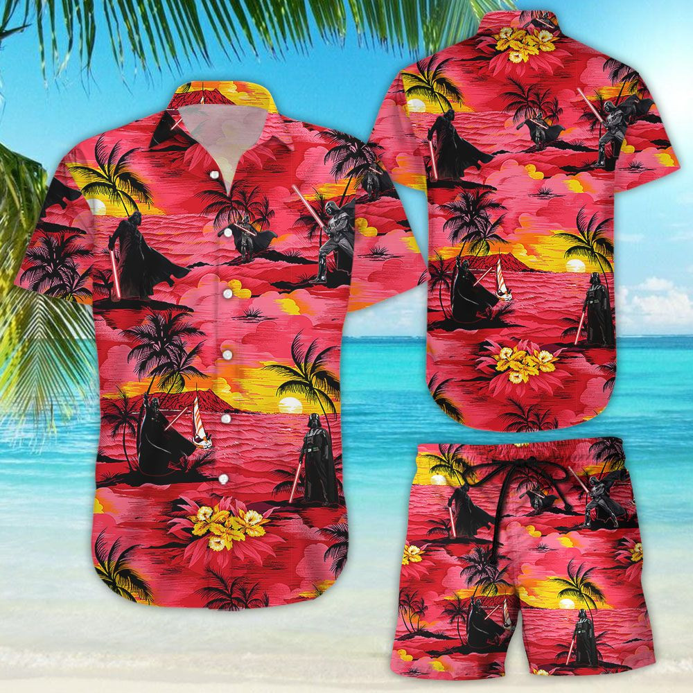 Star Wars Darth Vader Sunset Hawaiian Shirt Tropical Aloha Button Up