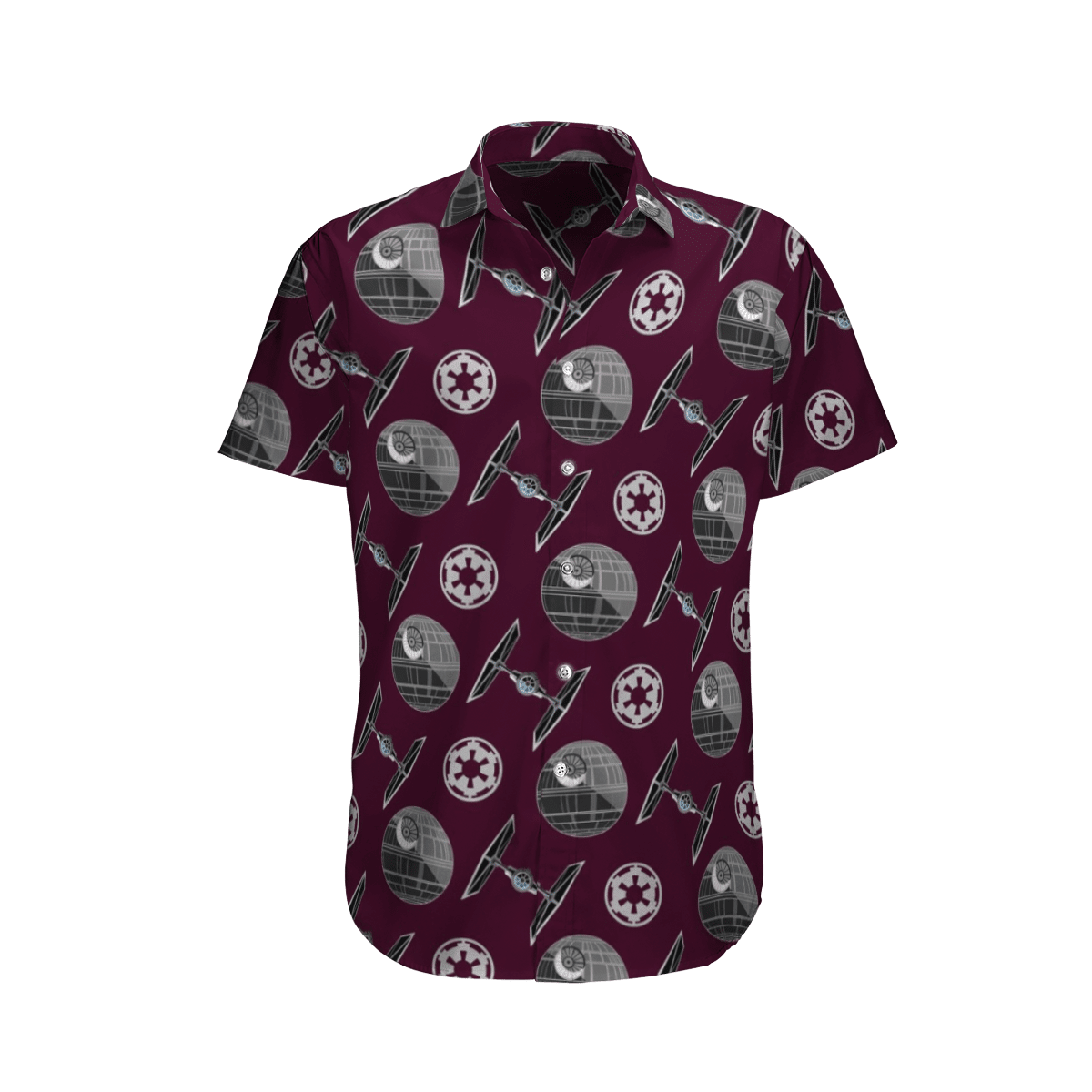 Star Wars Death Star Spaceships Purple Hawaiian Shirt Tropical Aloha Button Up