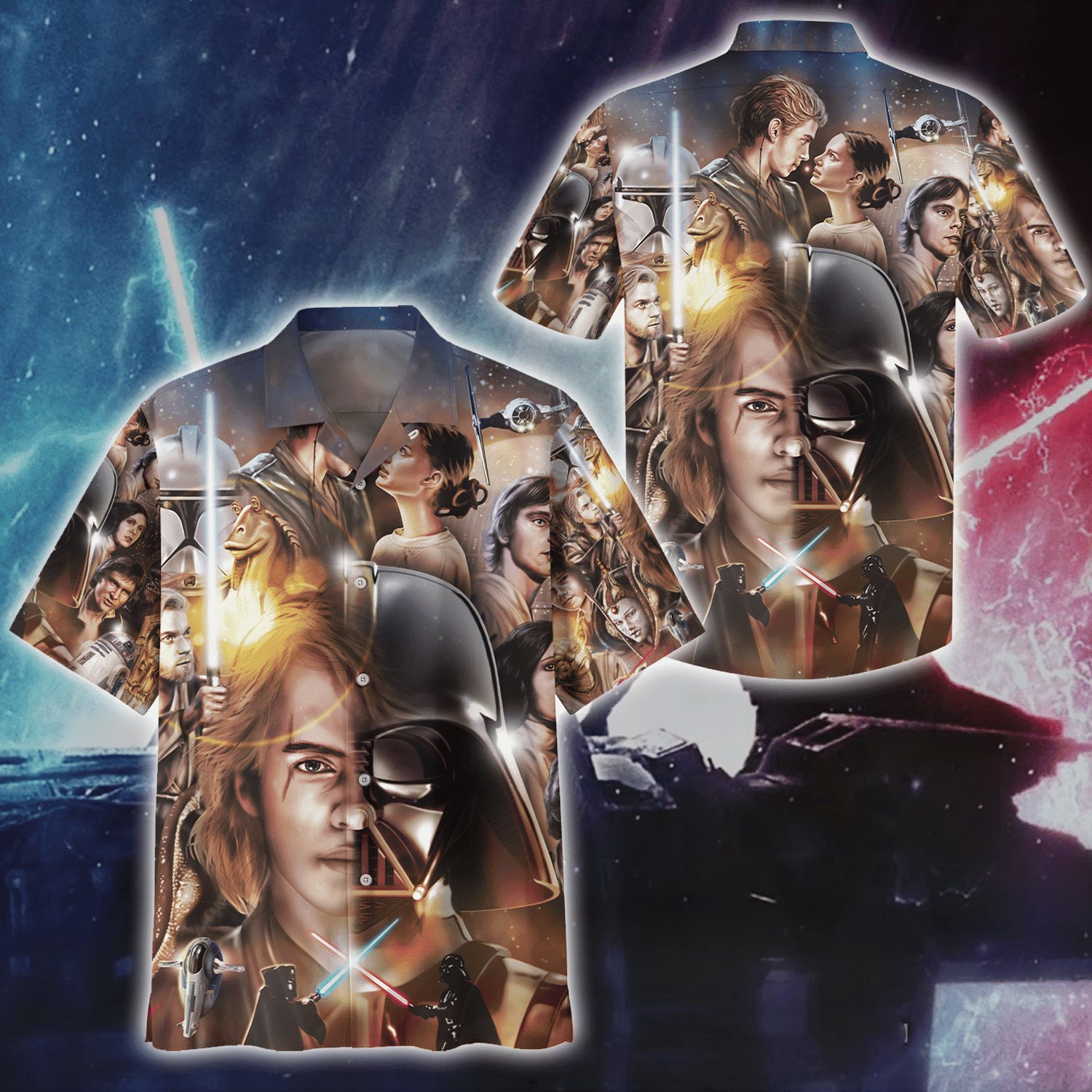 Star Wars The Best Hawaiian Shirt Tropical Aloha Button Up