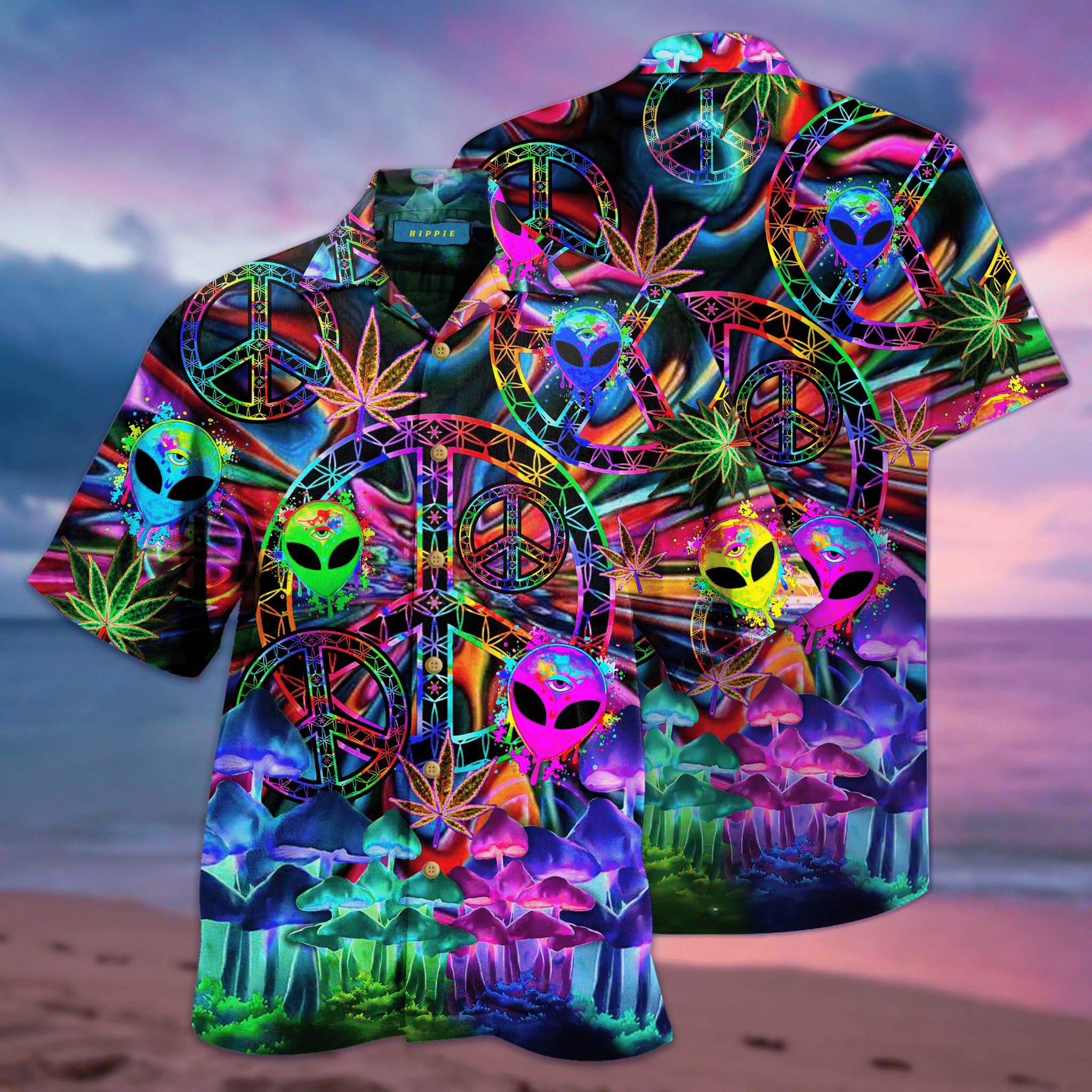 Stay Trippy Little Hippie Hawaiian Shirt Tropical Aloha Button Up
