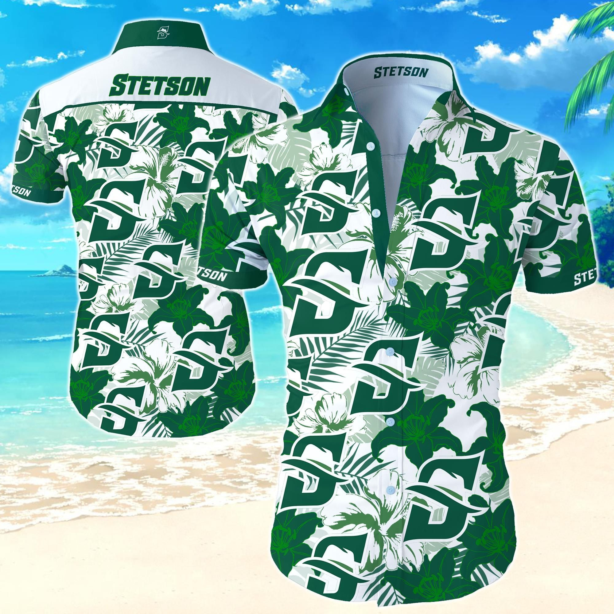 Stetson Hatters Hawaiian Shirt Tropical Aloha Button Up