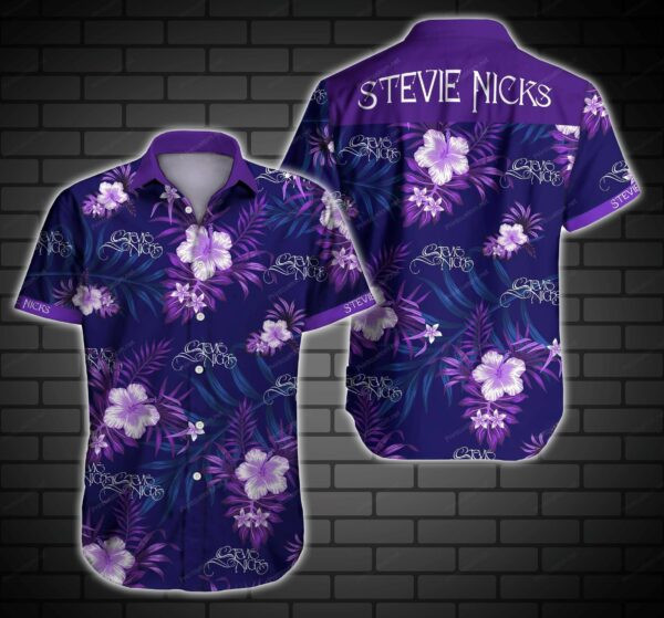 Stevie Nicks Tropical Flower Hawaiian Shirt Tropical Aloha Button Up