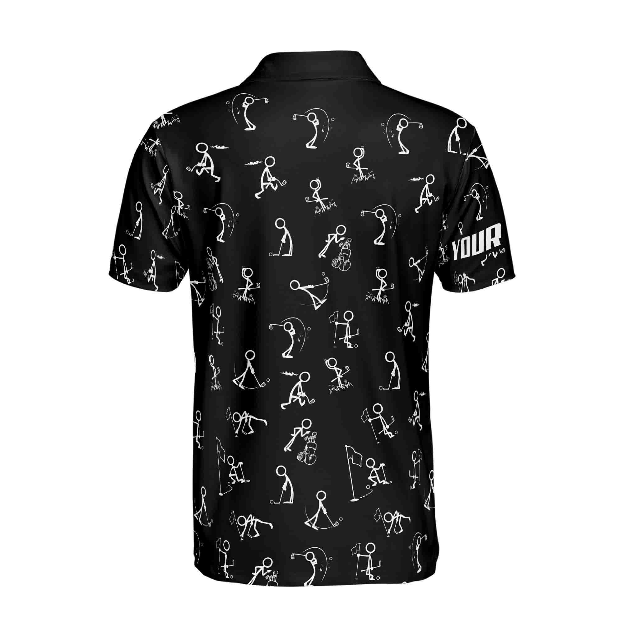 Stickfigures Playing Golf Doodling Men's Polo Shirt - Image 5