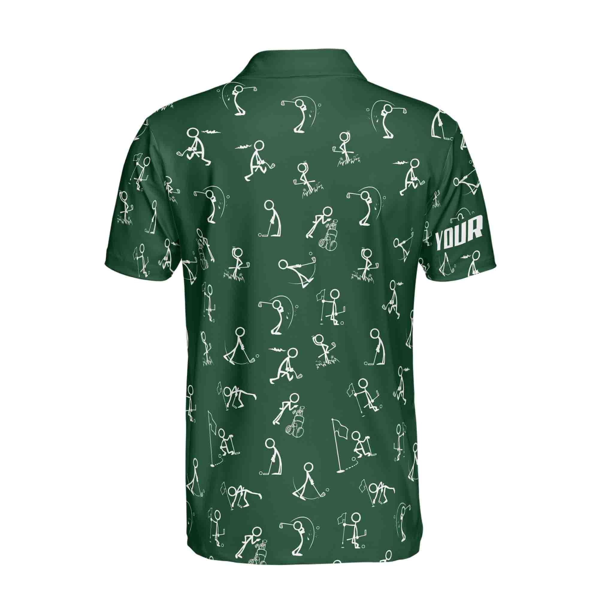 Stickfigures Playing Golf Doodling Men's Polo Shirt - Image 3