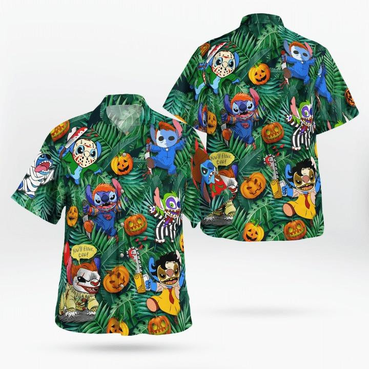 Stitch Disney Is The Season To Be Scared Halloween Hawaiian Shirt Tropical Aloha Button Up
