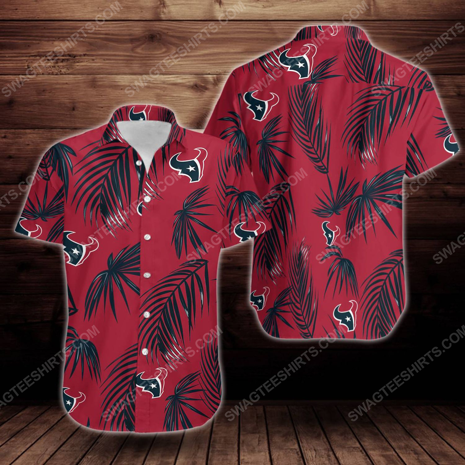 Summer Houston Texans Maria Hawaiian Shirt Tropical Aloha Button Up