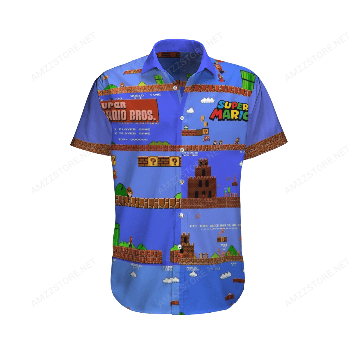 Super Mario Bros Game Start Hawaiian Shirt Tropical Aloha Button Up