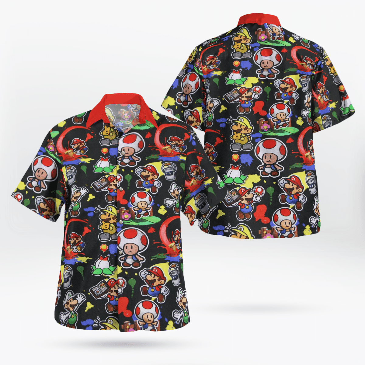 Super Mario Luigi Toad Hawaiian Shirt Tropical Aloha Button Up