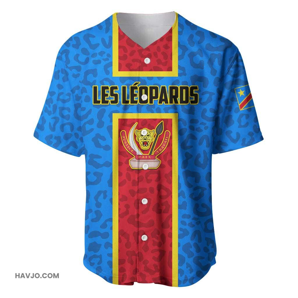 Support Les Leopards DR Congo Football Baseball Jersey