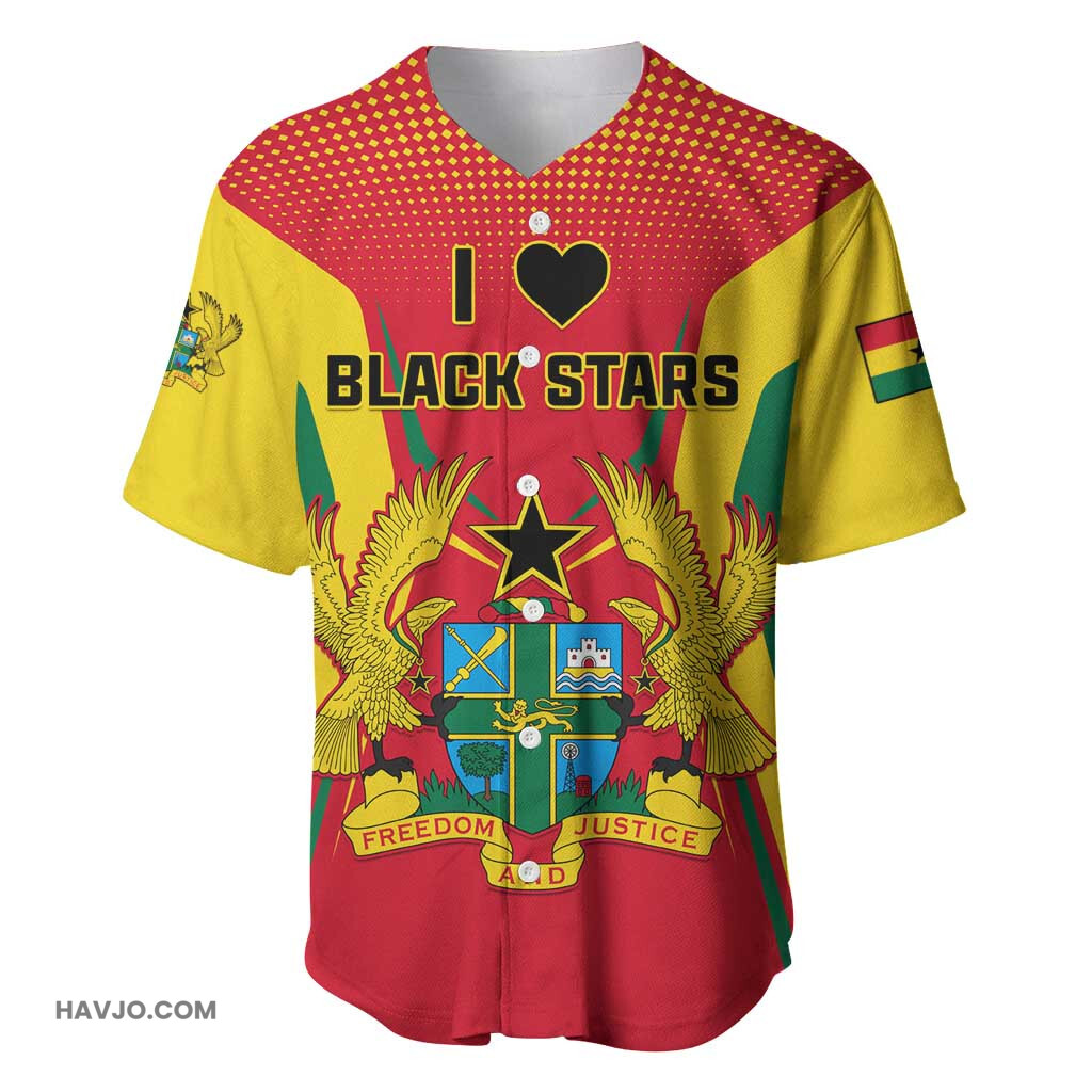 Support the Black Stars Ghana Football Baseball Jersey