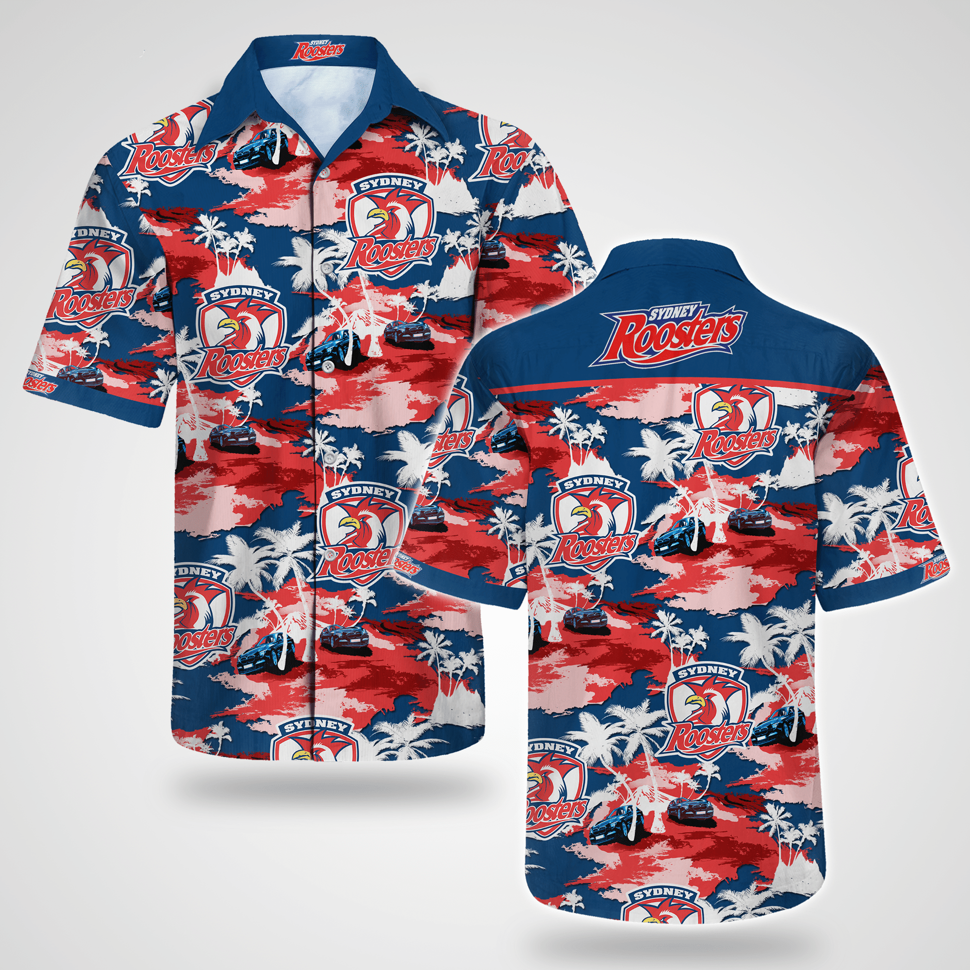 Sydney Roosters Hawaiian Shirt Tropical Aloha Button Up