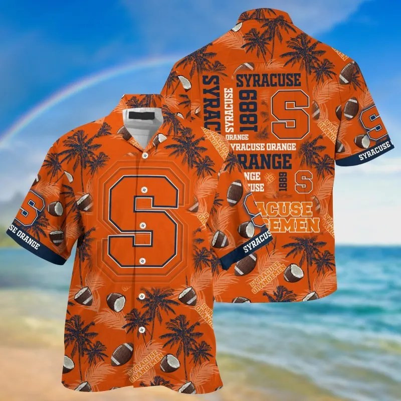 Syracuse Orange Ncaa Hawaiian Shirt Tropical Aloha Button Up