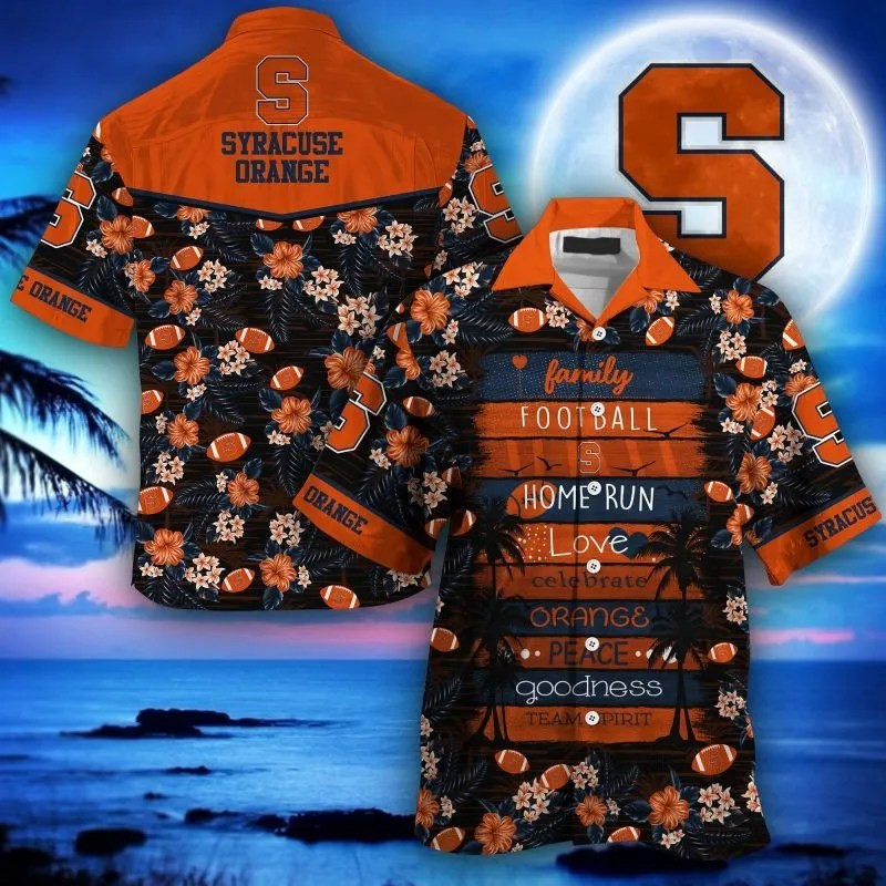 Syracuse Orange Ncaa Hawaiian Shirt Tropical Aloha Button Up