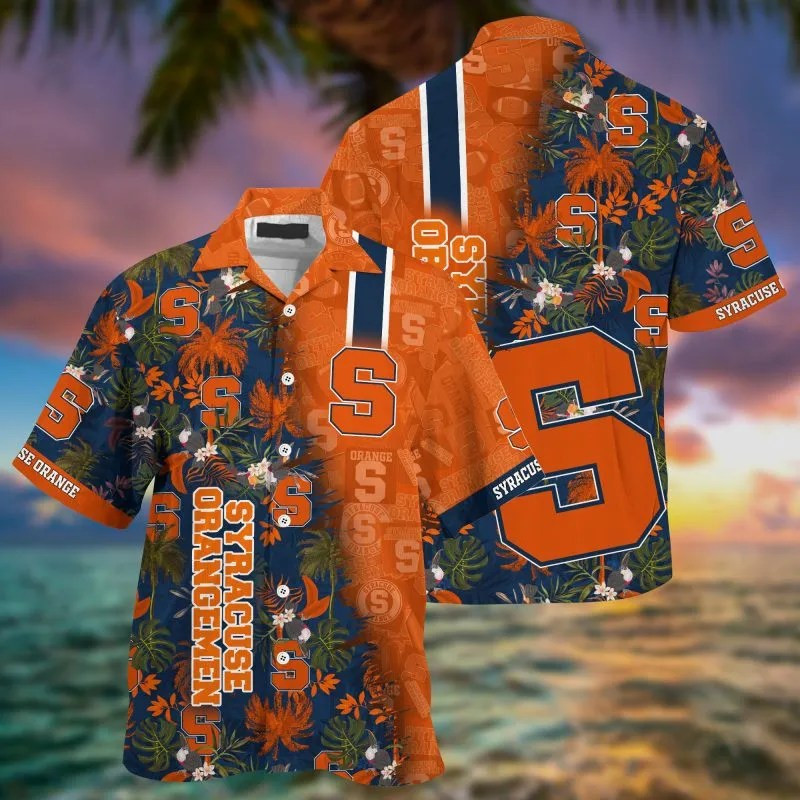 Syracuse Orange Ncaa Summer Hawaiian Shirt Tropical Aloha Button Up