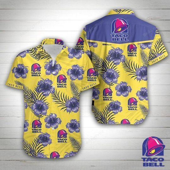 Taco Bell Hawaiian Shirt Tropical Aloha Button Up