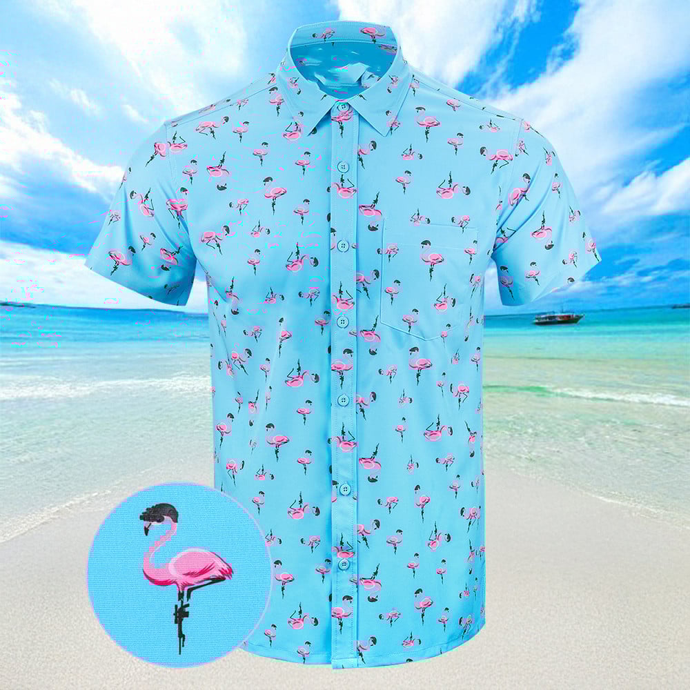 Tactimingo Light Blue Hawaiian Shirt Summer Button Up Shirts For Men Gift Ideas