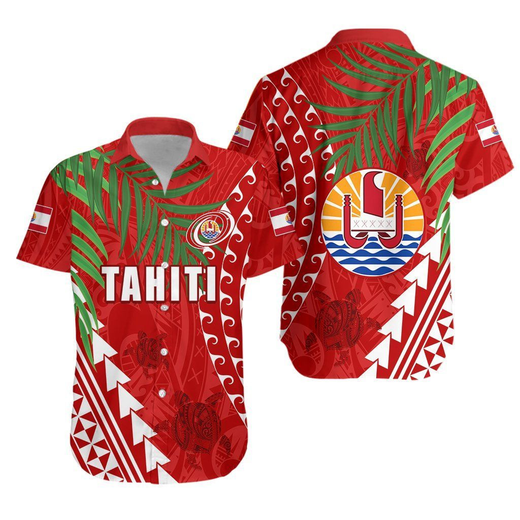 Tahiti Rugby Hawaiian Shirt Tropical Aloha Button Up