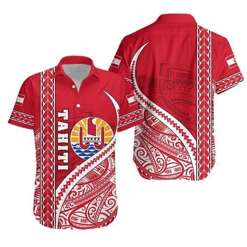 Tahiti Rugby Hawaiian Shirt Tropical Aloha Button Up