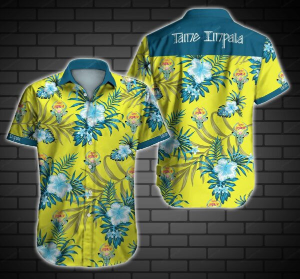 Tame Impala Deer Tropical Flower Hawaiian Shirt Tropical Aloha Button Up