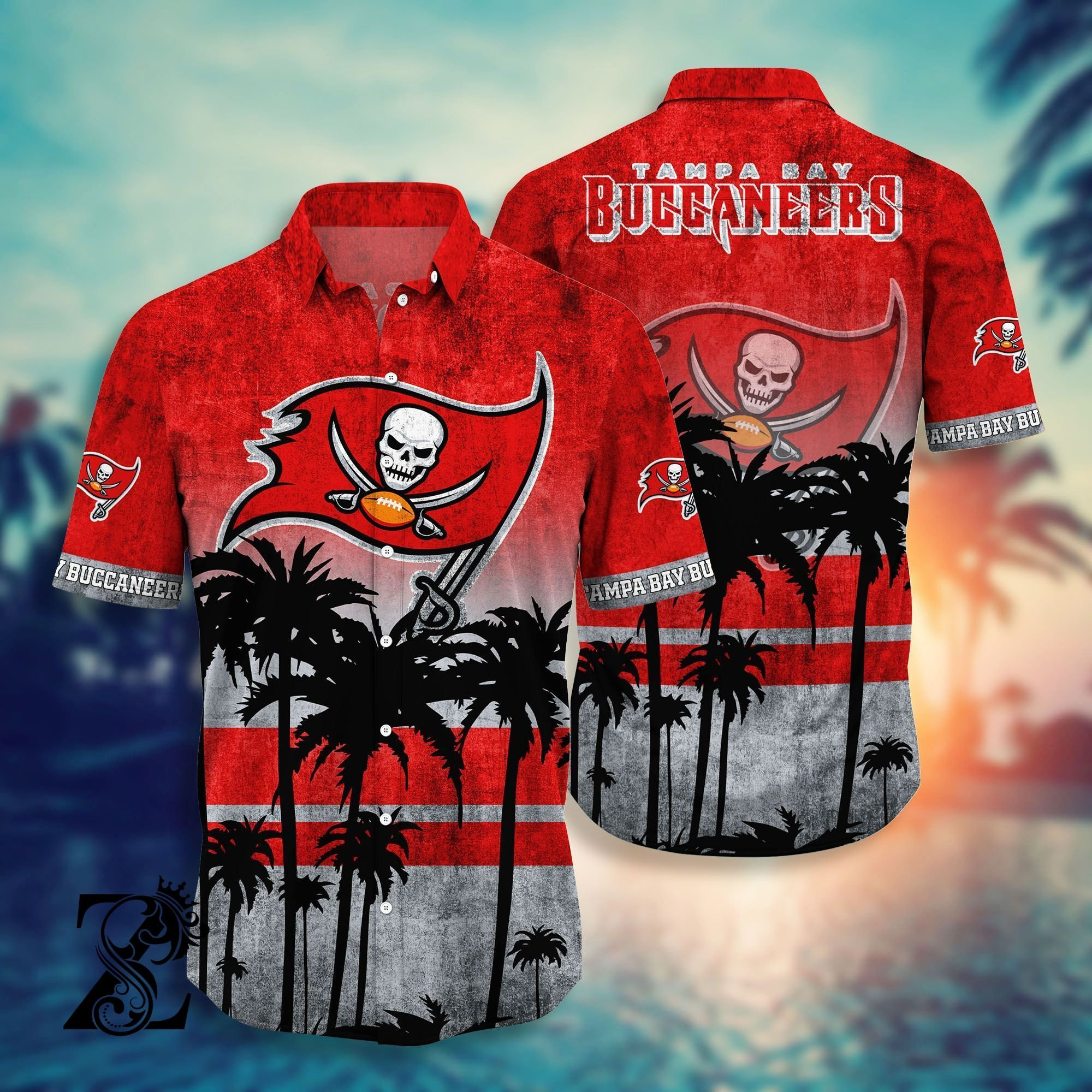 Tampa Bay Buccaneers Coconut Beach Hawaiian Shirt Tropical Aloha Button Up