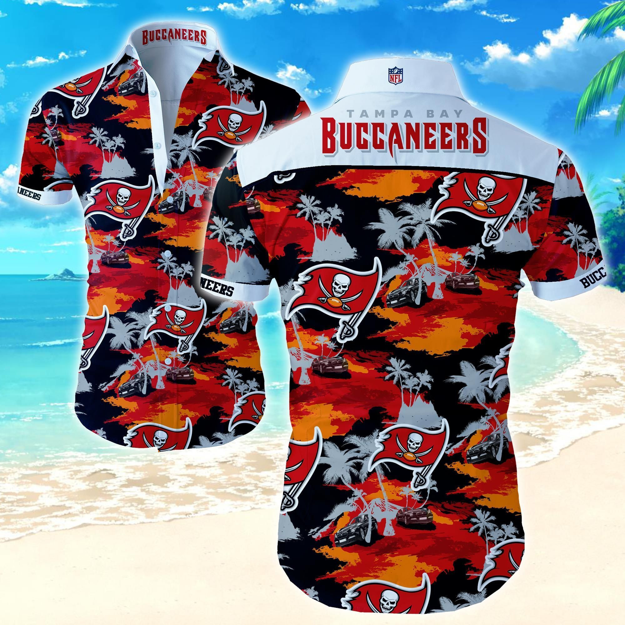 Tampa Bay Buccaneers Ens Summer Hawaiian Shirt Tropical Aloha Button Up