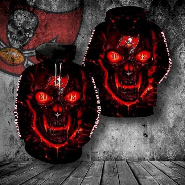 Tampa Bay Buccaneers Lava Skull NFL 3D All Over Print Hoodie