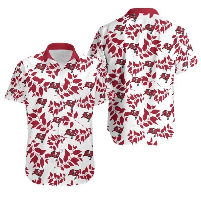 Tampa Bay Buccaneers Leaf Hawaiian Shirt Tropical Aloha Button Up
