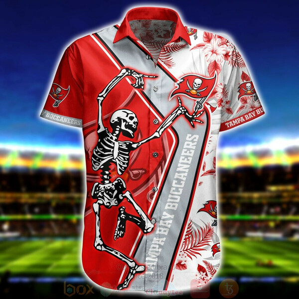Tampa Bay Buccaneers Skeleton Hawaiian Shirt Tropical Aloha Button Up