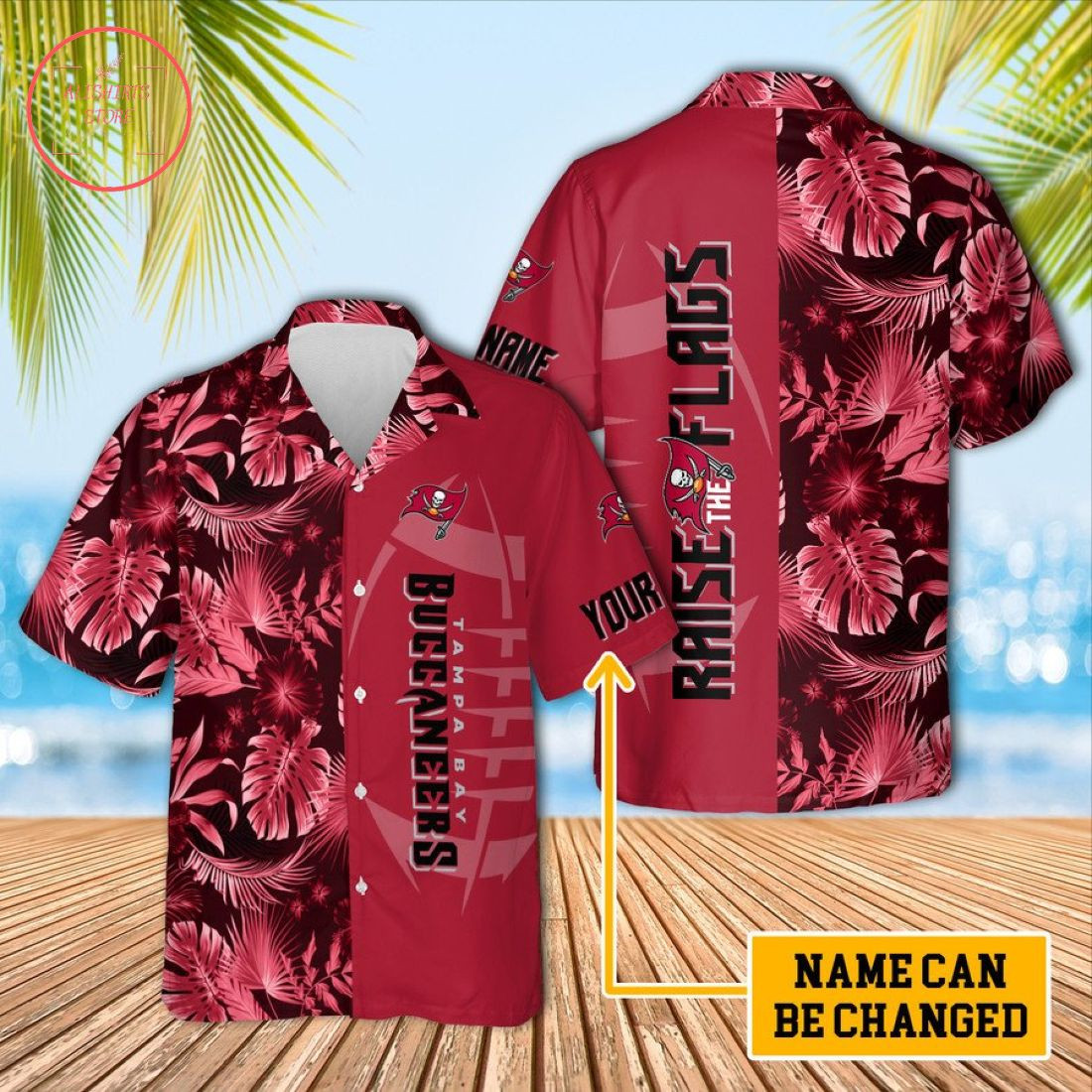 Tampa Bay Buccaneers Unisex Custom Hawaiian Shirt Tropical Aloha Button Up
