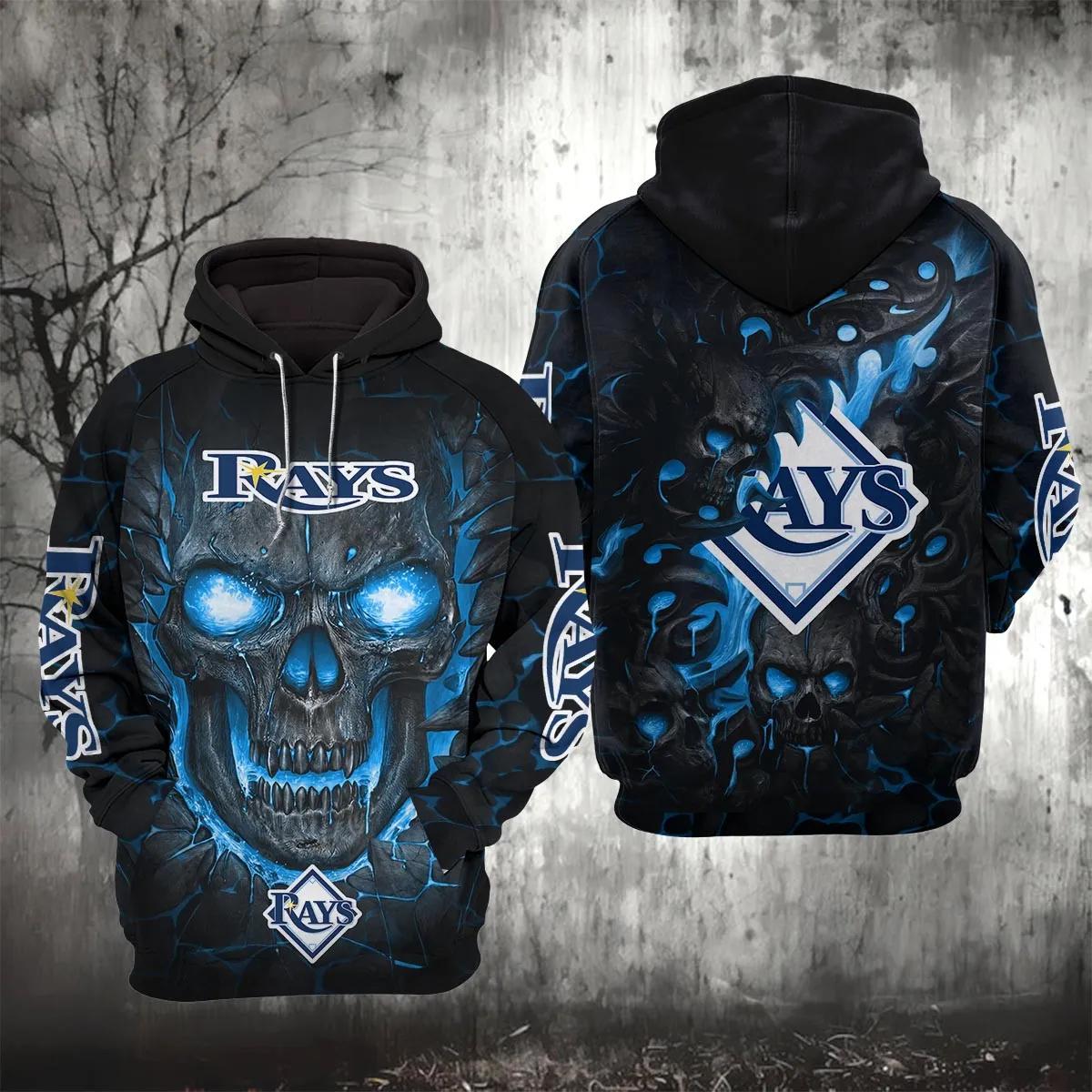 Tampa Bay Rays Lava Skull 3D MLB All Over Print Hoodie