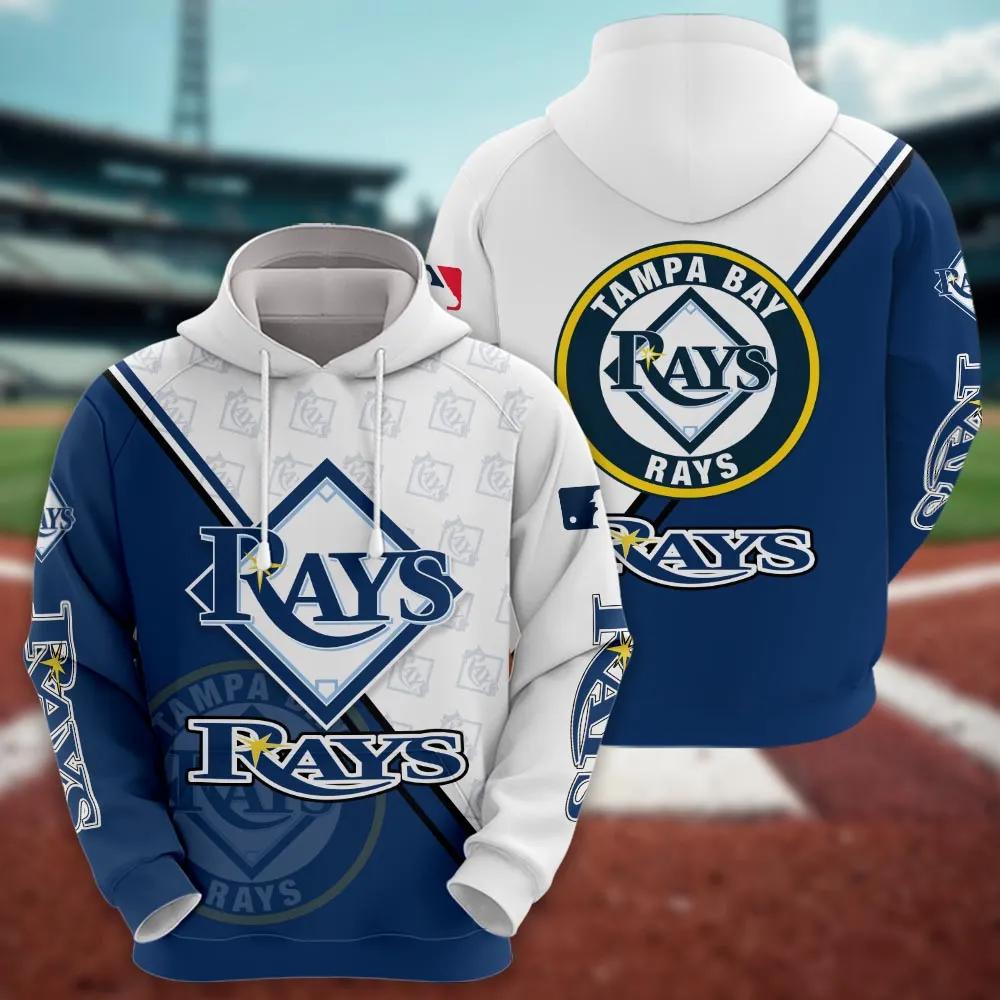 Tampa Bay Rays Logo 3D MLB All Over Print Hoodie