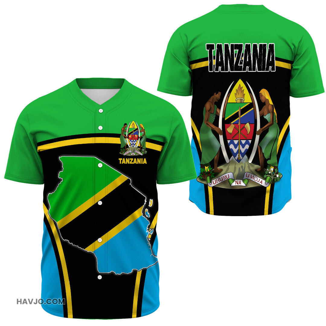 Tanzania Active Flag Baseball Jersey