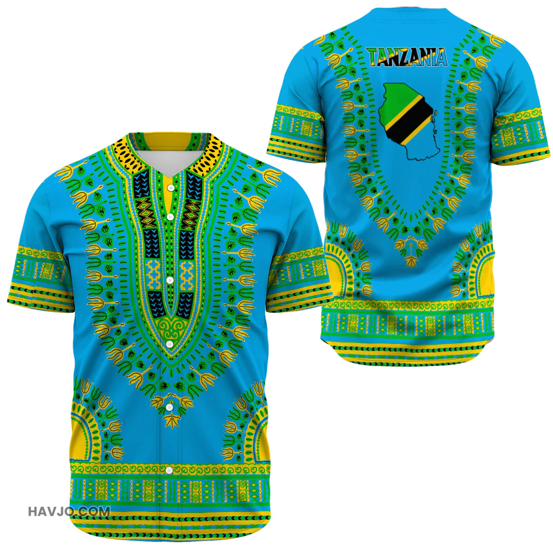 Tanzania Traditional Dashiki Baseball Jersey