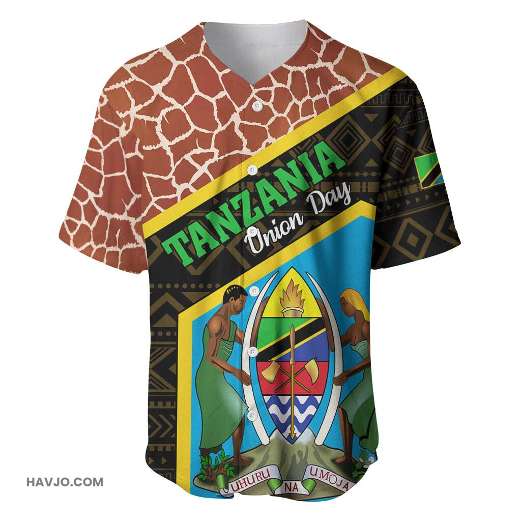 Tanzania Union Day 2024 Uhuru na Umoja Giraffe Pattern Baseball Jersey