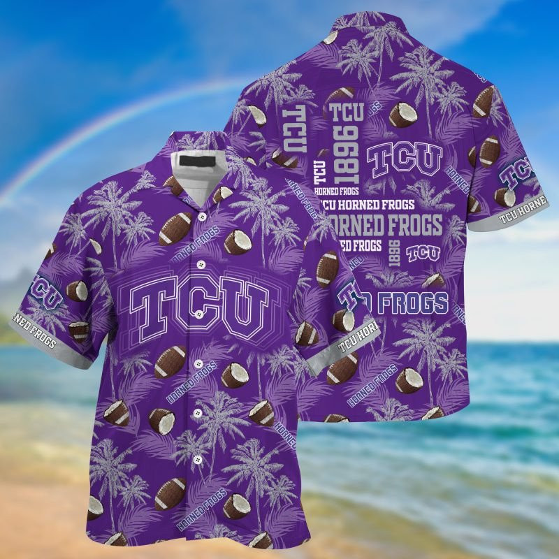 Tcu Horned Frogs Ncaa Hawaiian Shirt Tropical Aloha Button Up