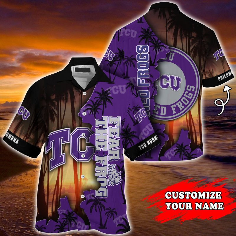 Tcu Horned Frogs Ncaa Personalized Summer Hawaiian Shirt Tropical Aloha Button Up