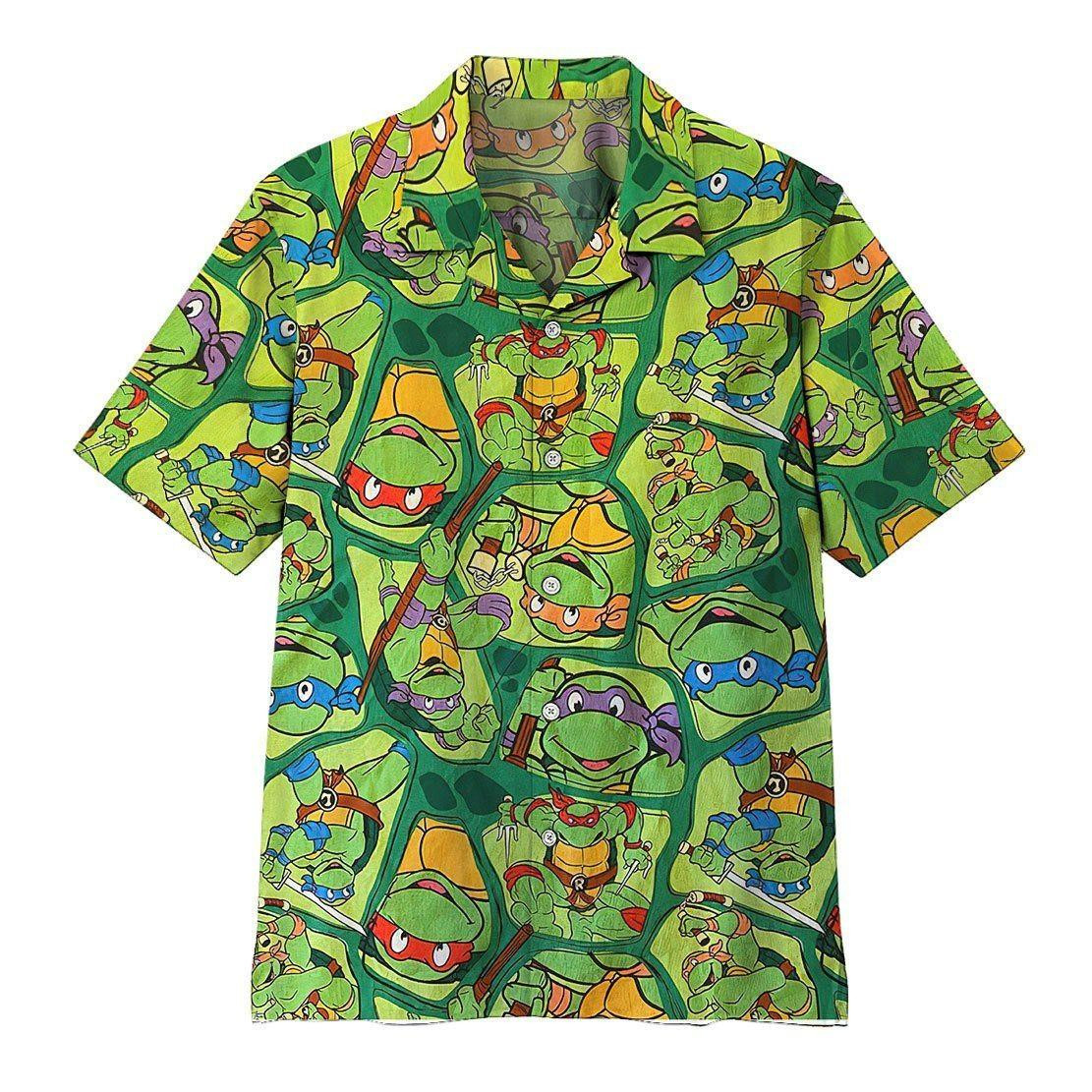 Teenage Mutant Ninja Turtles Hawaiian Shirt Tropical Aloha Button Up