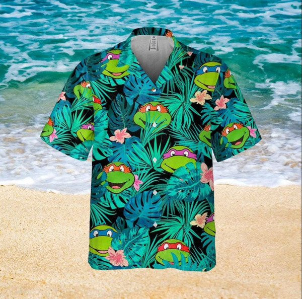 Teenage Mutant Ninja Turtles Hawaiian Shirt Tropical Aloha Button Up