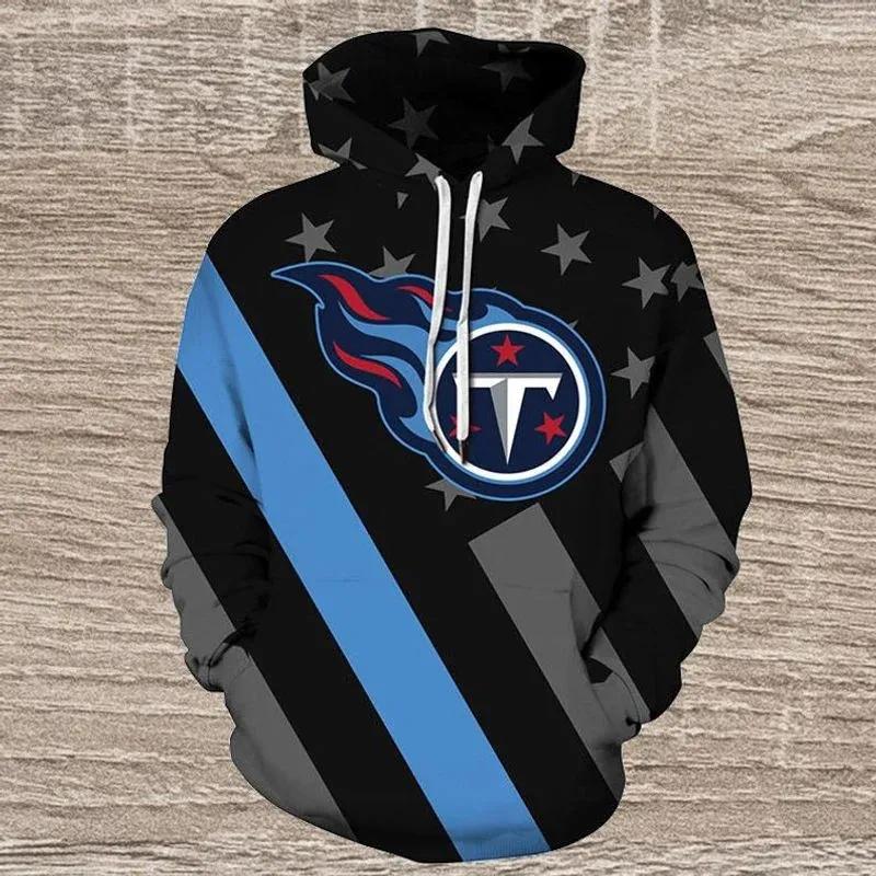 Tennessee Titans American Flag Balck NFL 3D All Over Print Hoodie