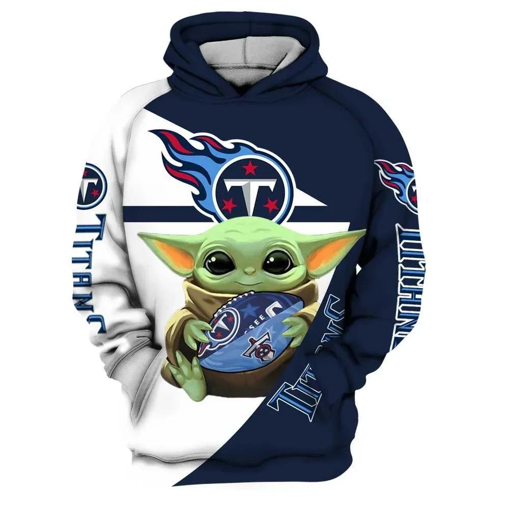 Tennessee Titans Baby Yoda NFL 3D All Over Print Hoodie