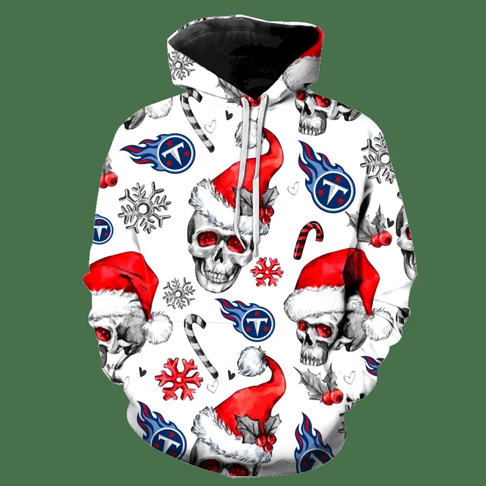 Tennessee Titans Christmas Skull NFL 3D All Over Print Hoodie