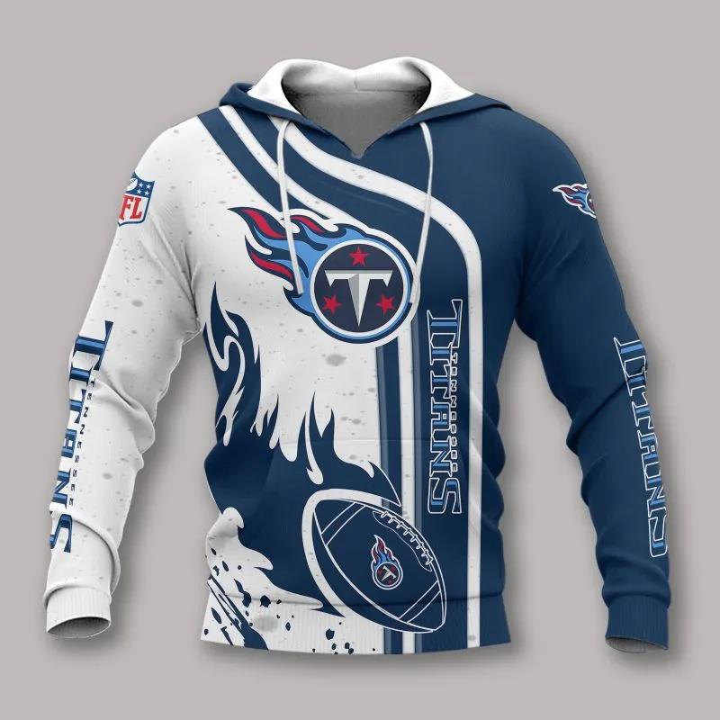 Tennessee Titans Fire Ball NFL 3D All Over Print Hoodie