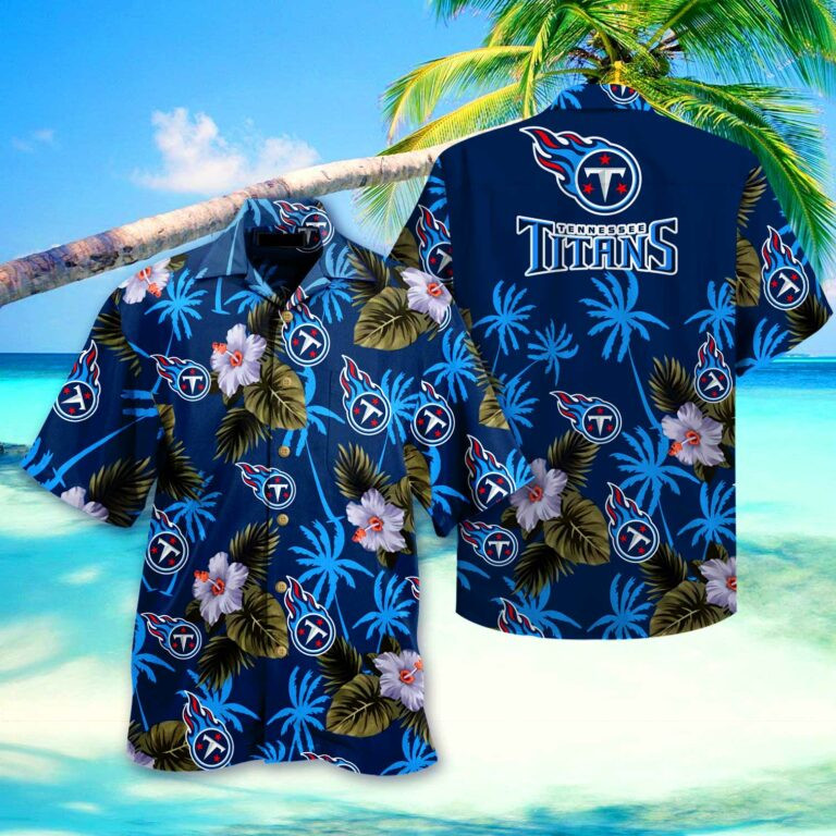 Tennessee Titans Floral Beach Hawaiian Shirt Tropical Aloha Button Up