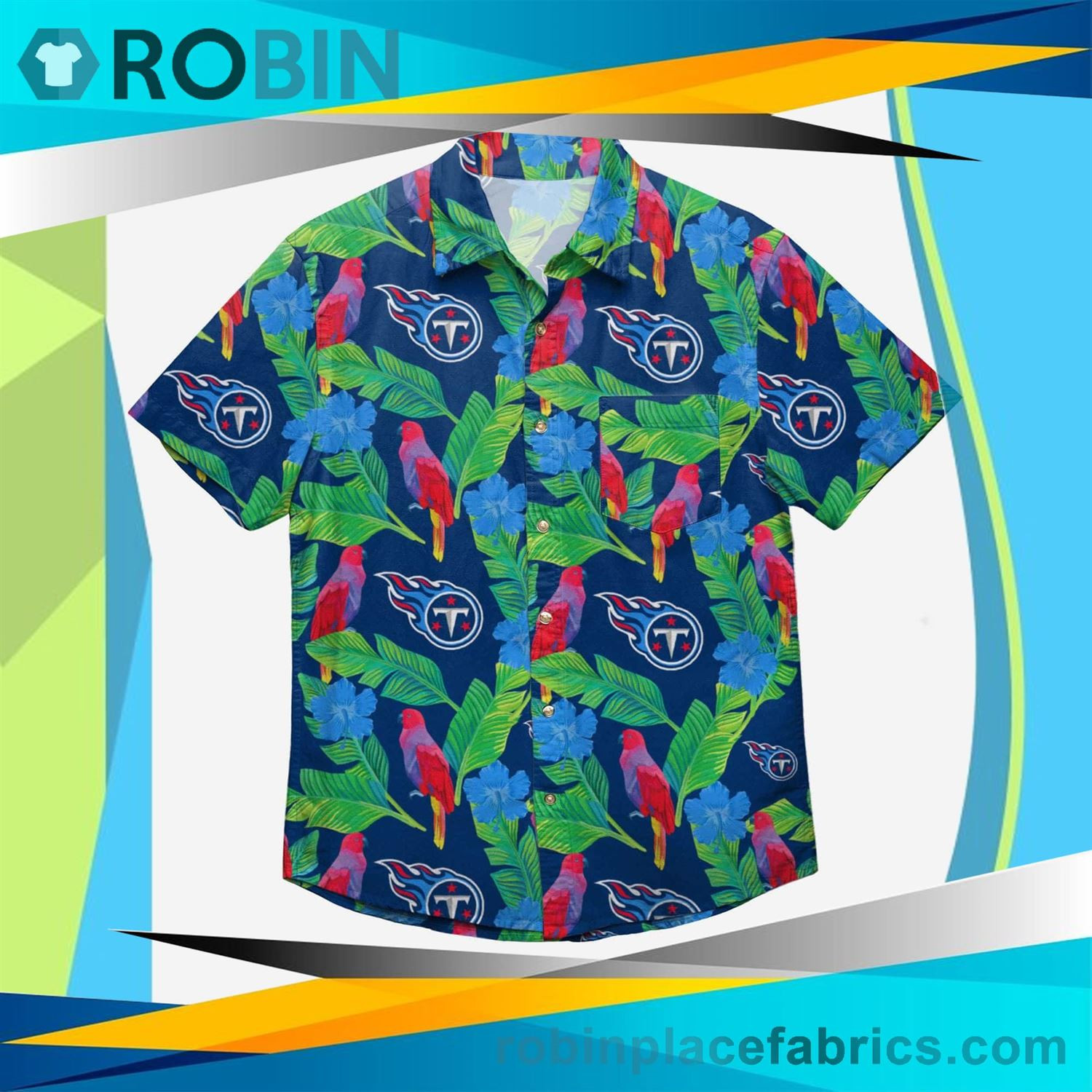 Tennessee Titans Floral Up Hawaiian Shirt Tropical Aloha Button Up