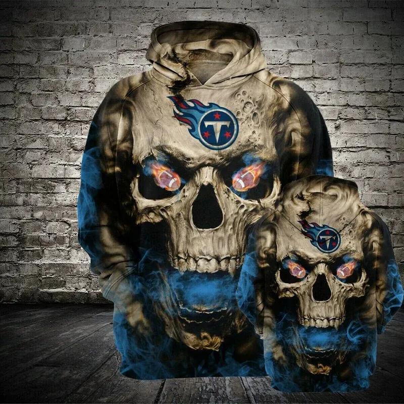 Tennessee Titans Football Loose Hooded Sports Casual NFL 3D All Over Print Hoodie
