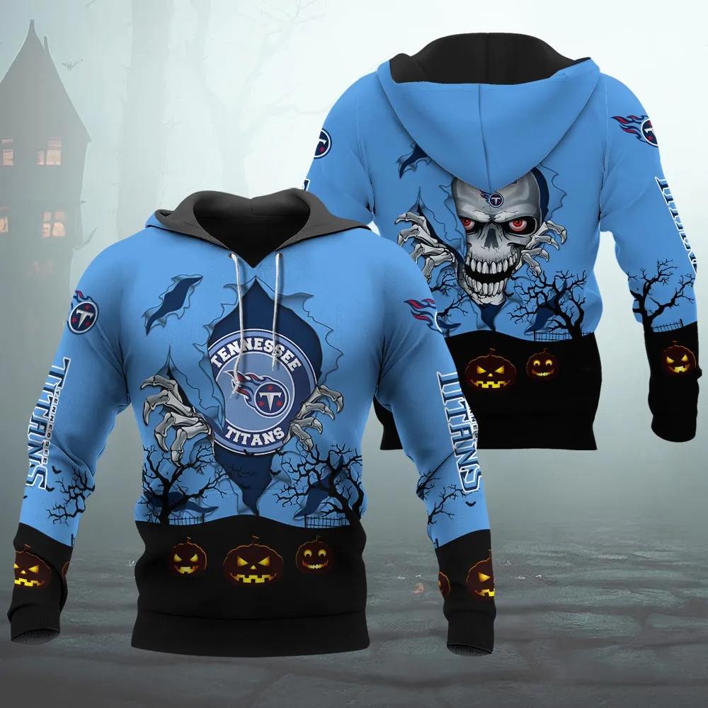 Tennessee Titans Halloween 3D NFL All Over Print Hoodie